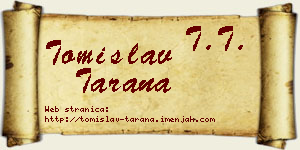 Tomislav Tarana vizit kartica